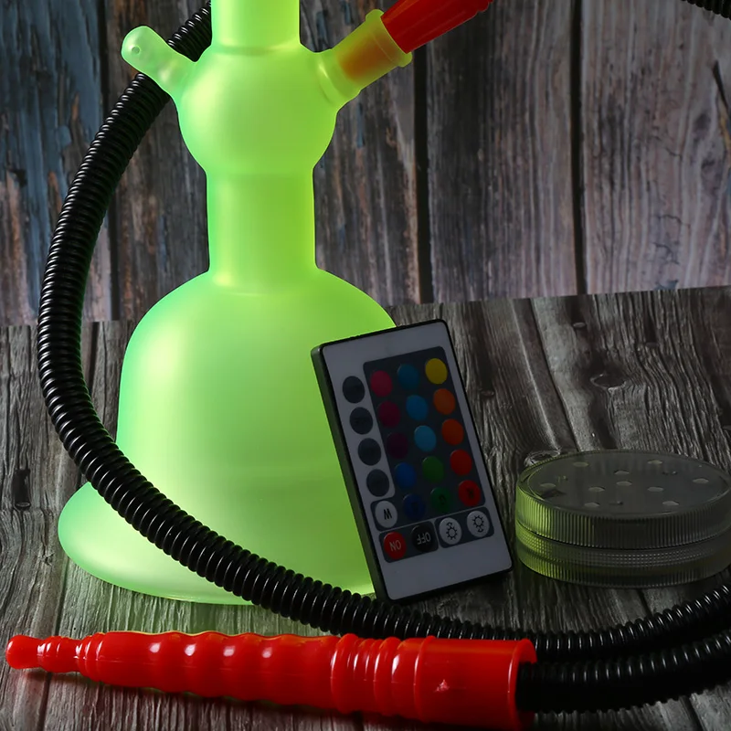 Зеленый цвет Led стеклянный кальян наргиле для Al Fakher с водонепроницаемой