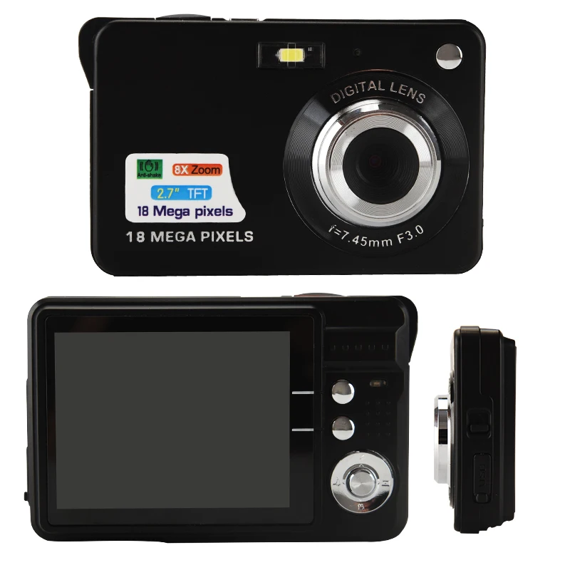 

18MP HD Digital Camera Portable 8x Zoom 720P Video Camera Anti-Shake Video Recording Camera Mini Photographic Camera