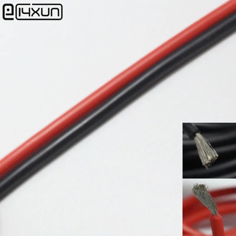 1 метр красный + Черный силиконовый кабель 10AWG 12AWG 13AWG 16AWG 18AWG 20AWG 22AWG 30AWG термостойкий