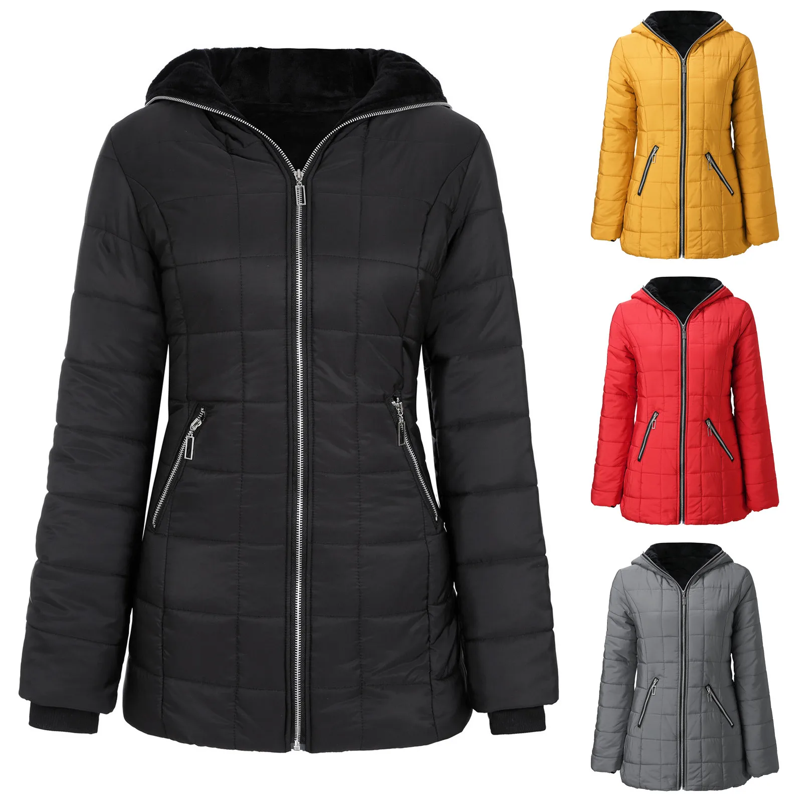 

Новинка 2021, зимняя куртка, высококачественное пальто с воротником-стойкой, модные женские куртки, зимняя теплая Женская одежда, повседневны...
