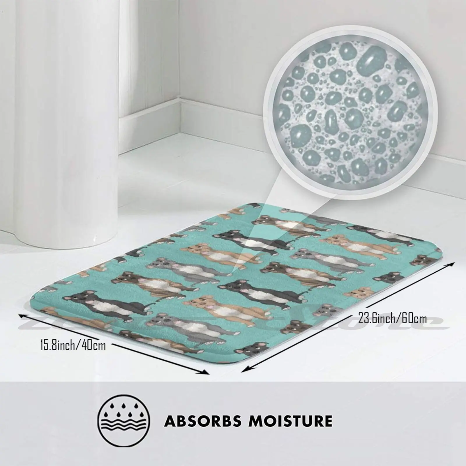 Ковер с рисунком питбуля нескользящий коврик для впитывания воды дверной собак