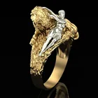 Модные женские кольца из сплава золотистого цвета Лев ювелирные изделия в виде животных обручальные кольца подарок на Рождество для женщин кольца