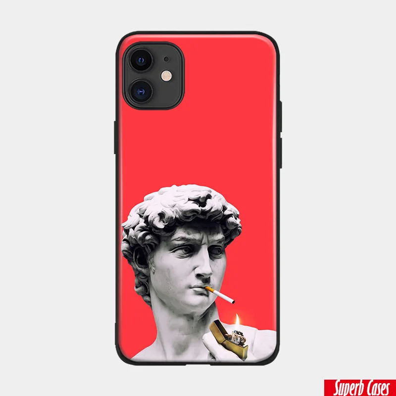 Мягкий силиконовый чехол для телефона с винтажным постером И Статуей Дэвида iPhone 6