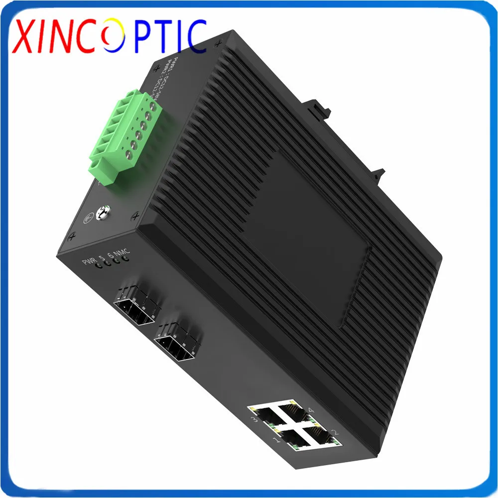 2SFP + 4RJ45 за исключением SFP 6 портов на din-рейке промышленный гигабитный Ethernet