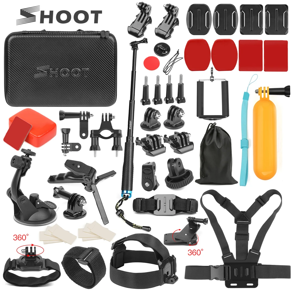

SHOOT Action Camera Accessory for GoPro Hero 9 8 7 5 Black Xiaomi Yi 4K SJCAM SJ8 Pro M20 Eken H9 Insta360 One X2 Go Pro Mount