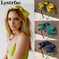 lystrfac new chiffon big bow headband for women solid color hairband double layer bow girls headdress hair accessories