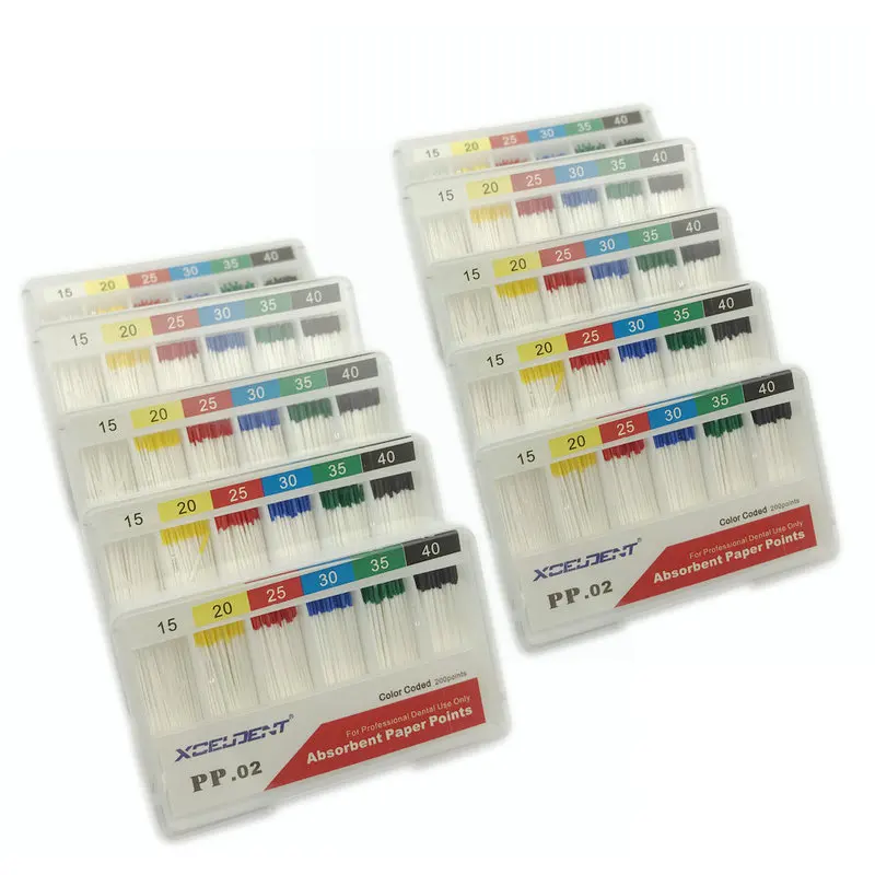 10 коробок/2000 шт. Стоматологический материал абсорбирующие бумажные точки