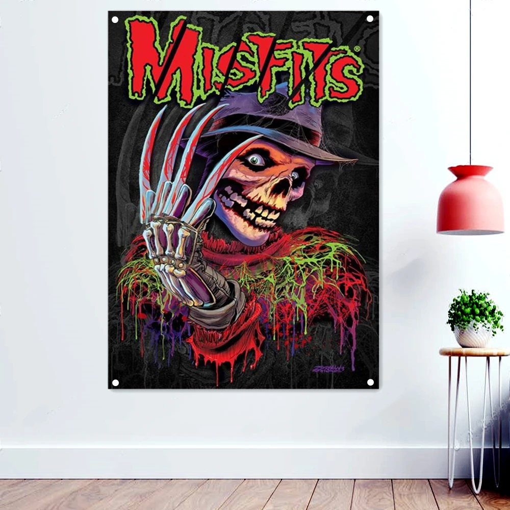 

Heavy Metal Band Icon Flag Tapestry Rock Music Poster Canvas Painting Wall Chart Skull Tattoos Art Hanging Wloth Wall Decoration