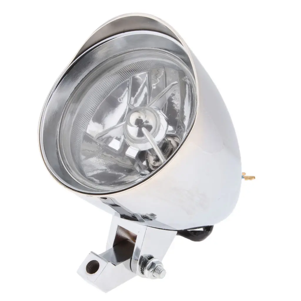 

4 1/2 ''мотоциклетная хромированная лампа для фар с козырьком для Bobber Chopper 12V H4 универсальные галогенные лампы
