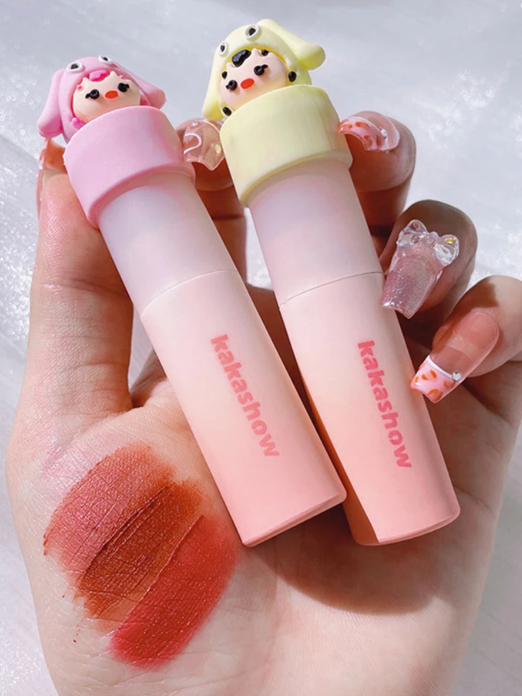 

Набор для отбеливания губ Kakashow, набор из бархатной матовой глазури для губ, с грязевой поверхностью, раньше стирать, TSLM1