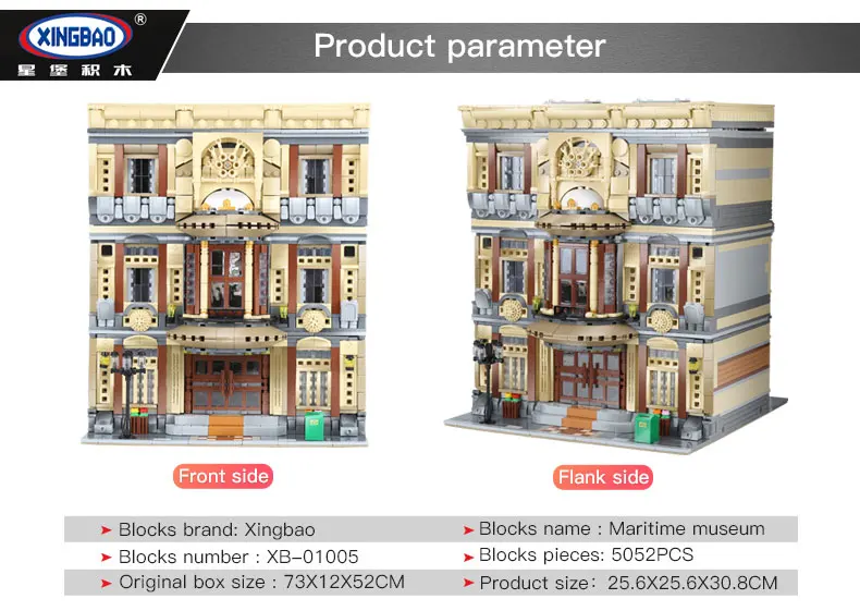 DHL XINGBAO 01005 креативные MOC китайские строительные игрушки морской музейный набор детские строительные блоки кирпичи DIY игрушки модель подарок