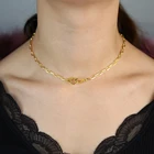 Золотистые наручники, ожерелье в стиле панк для женщин, браслеты, цепочка, чокер, ожерелье, Модная бижутерия, Летний стиль, подарок