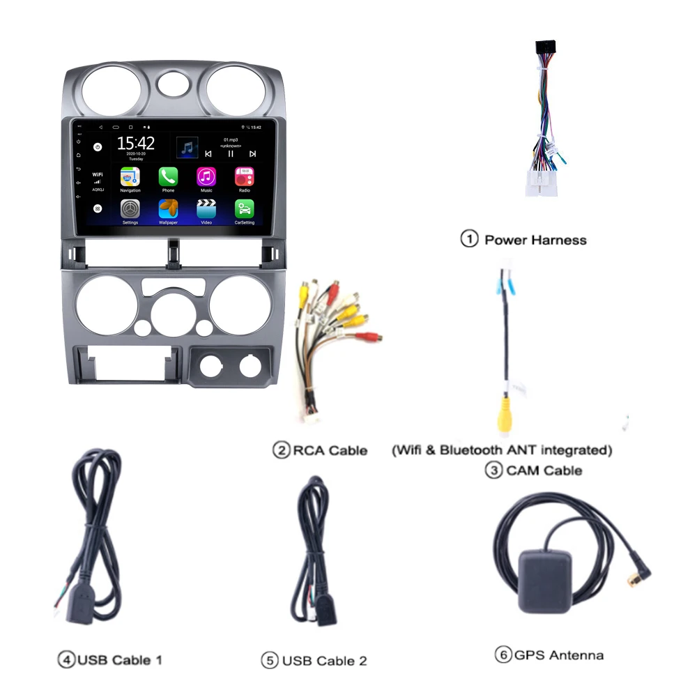 

For Isuzu DMAX 2007-2011 2 Din Car Radio Android 9 Inch Touch Screen GPS Navigation Multimedia Player Head Unit with Frame Wifi