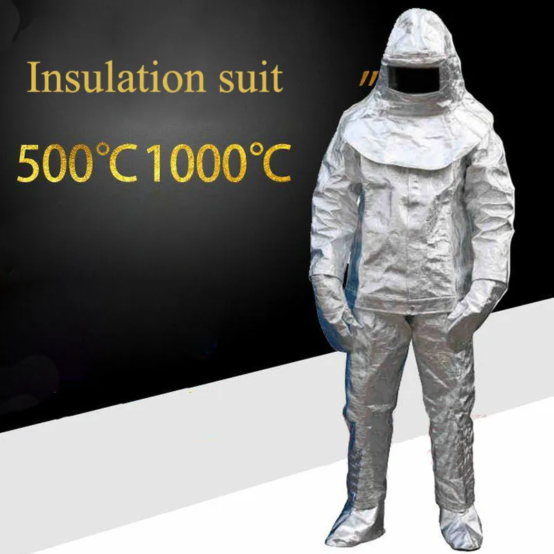 Огнеупорный изоляционный костюм 500 °C высокотемпературный анти-скальдинг излучения защитная одежда защитный изолированный огнеупорный высококачественный костюм DFH001