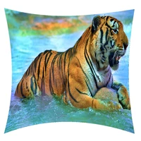 tiger head print cushion cover pillow decorative tropical animals tiger cushion cover pillow decorative pillowcase for home