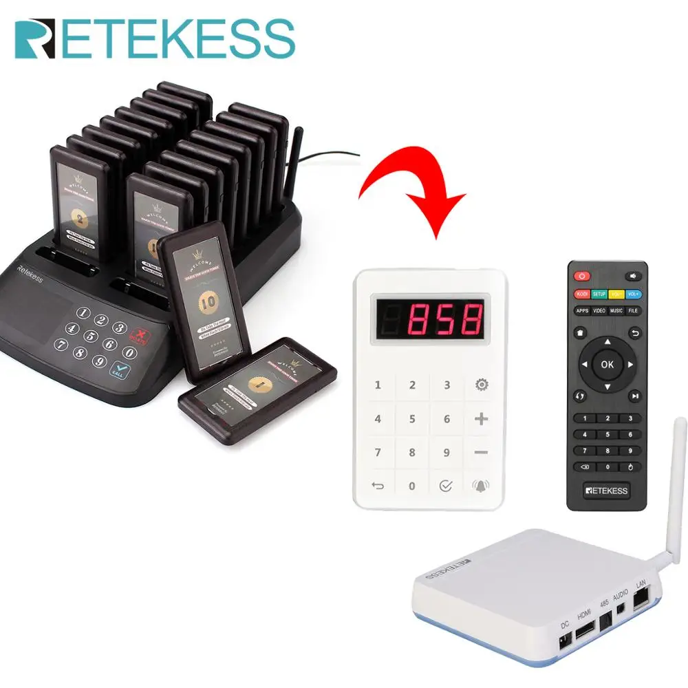 Система видеозвонков Retekess TD015 и T115 пейджер для ресторана клиник животный