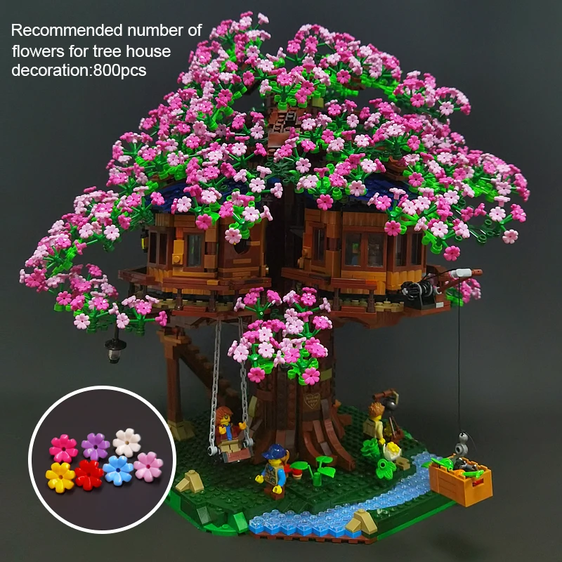 

Blossom Cherry Sakura Flower Petal Building Blocks Set DIY City Street Tree House MOC Accessories Bricks Kids Toys