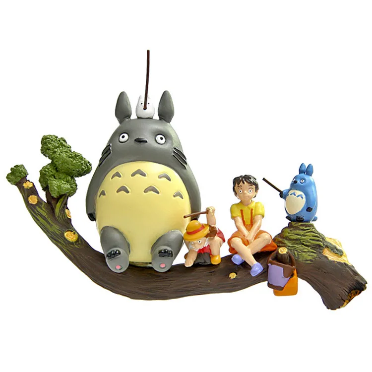 

Hayao Miyazaki Mei Totoro Tree Branch Fishing Action Figure Toy Kawaii Twig Fishing PVC Ornament Garden Moss Miniature Decor Hot