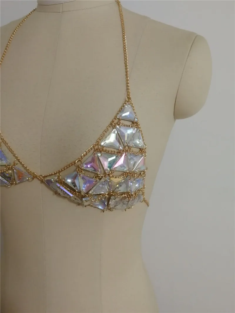 Сексуальный экзотический женский укороченный топ с металлической цепочкой и