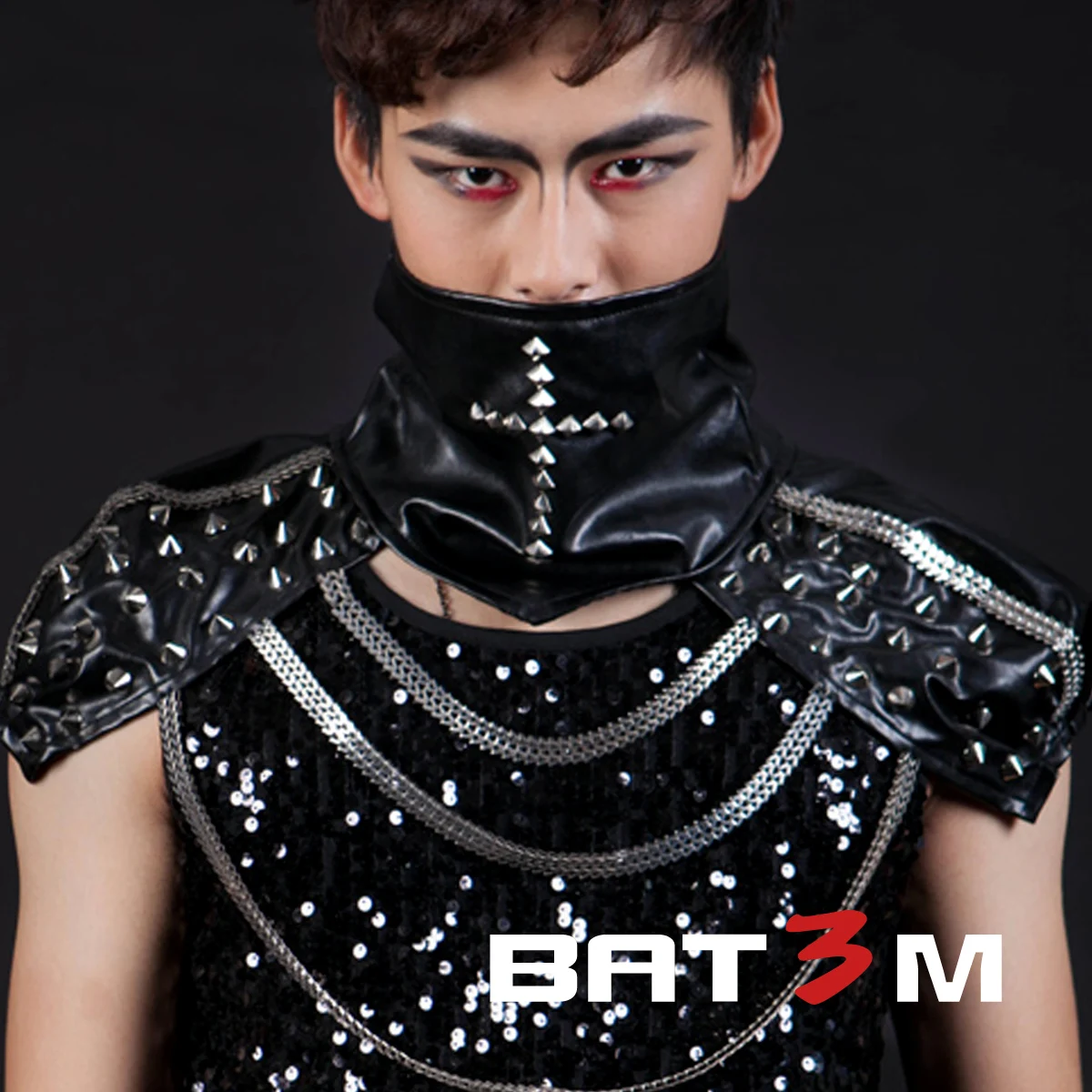 Мужской оранжевый жилет для ночного клуба дизайнерский шарф с заклепками мужчин