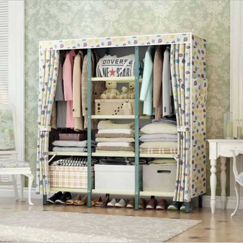 Современный портативный шкаф DIY сборка шкафчик для спальни стальной ящик