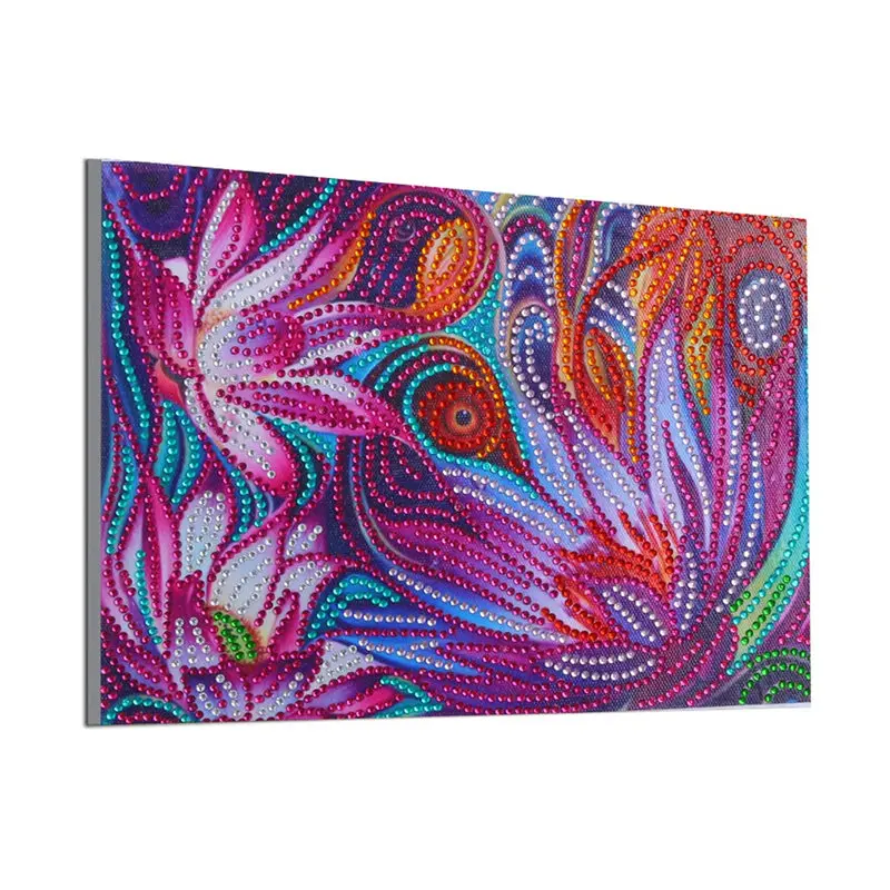 H013 30X25 Алмазная картина особой формы 5D DIY живописный узор частичная кристальная Алмазная вышивка цветок Стразы наборы для вышивки крестиком - Цвет: H013 30X25