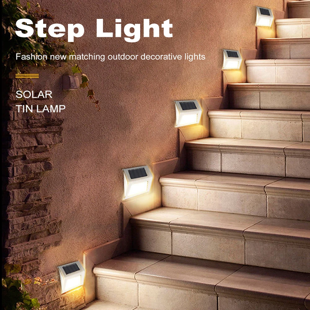 Solar 3LED Ladder Light Garden Courtyard Corridor Villa Lawn Night Light Outdoor Waterproof Decorative Lighting