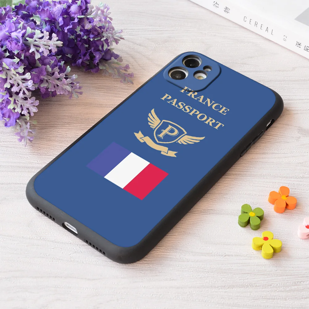 

For iPhone France Passport Print Soft Matt Apple Case