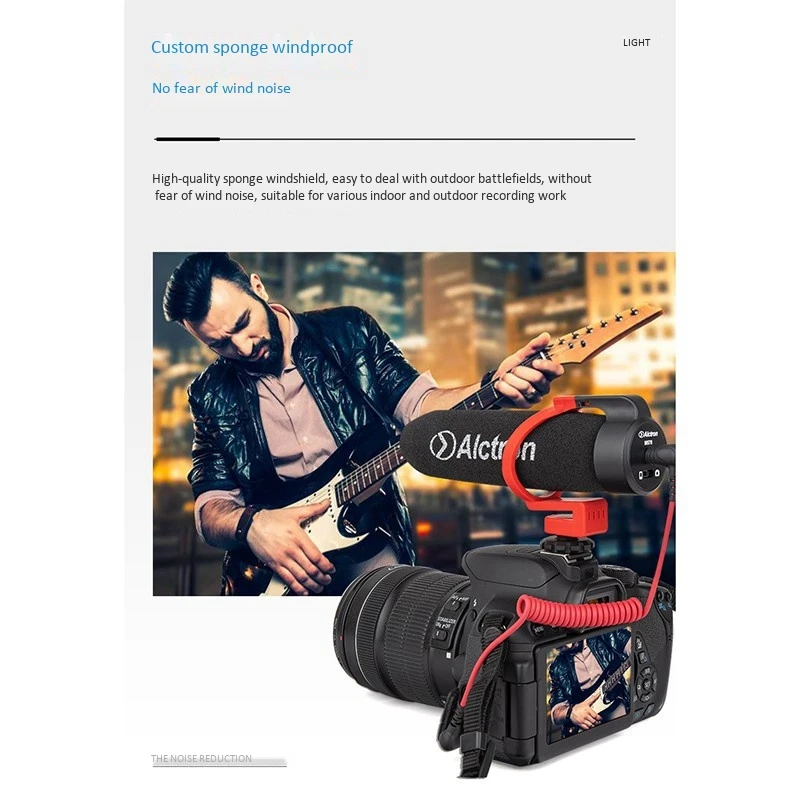 

Alctron M578 Universal Video Microphone External Microphone Capacitor Interview with Microphone for Canon EOS Nikon DSLR Cameras