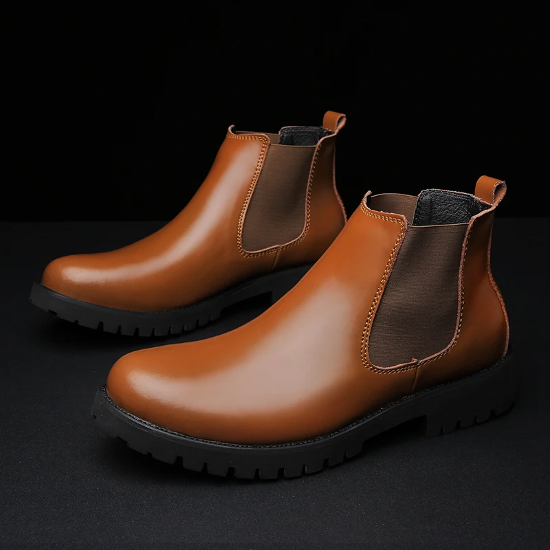 Модная мужская обувь повседневные теплые зимние ботинки на меху британский