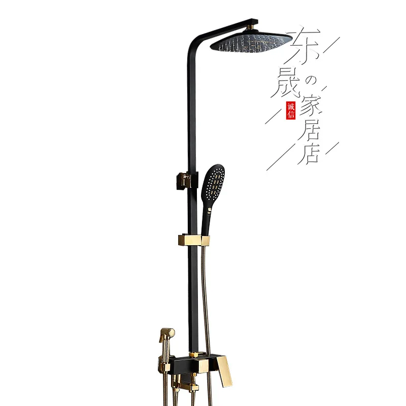 

Square Shower Head Set Four-Gear Spray Gun All Copper Household European-Style Supercharged Multifunctional Bathroom Shower