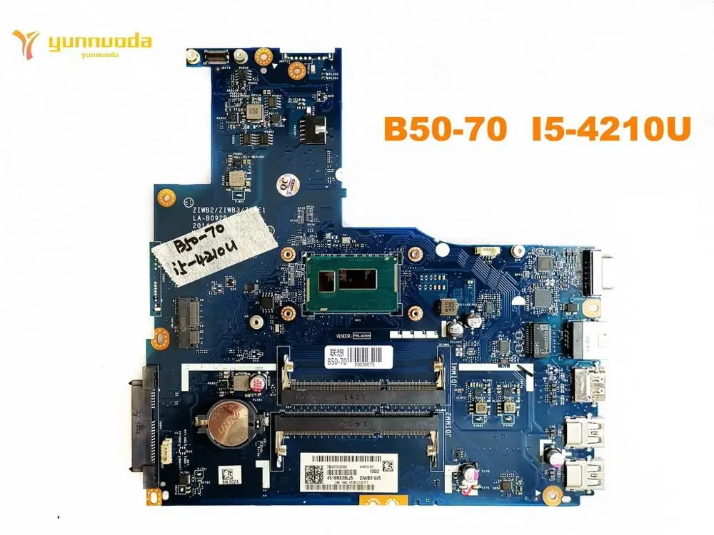 Оригинальный Для Lenovo B50 70 Материнская плата ноутбука I5 4210U LA B092P испытанное
