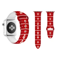 christmas silicone strap for apple watch band 44mm 40mm 38mm 42mm women watchband strap for iwatch smartwatch bracelet 6 5 4 se