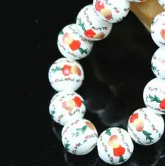 10 шт. Переводные керамические бусины 12 мм распорка сливы и пиона круглые свободные для изготовления ювелирных изделий браслетов DIY аксессуары fg45d