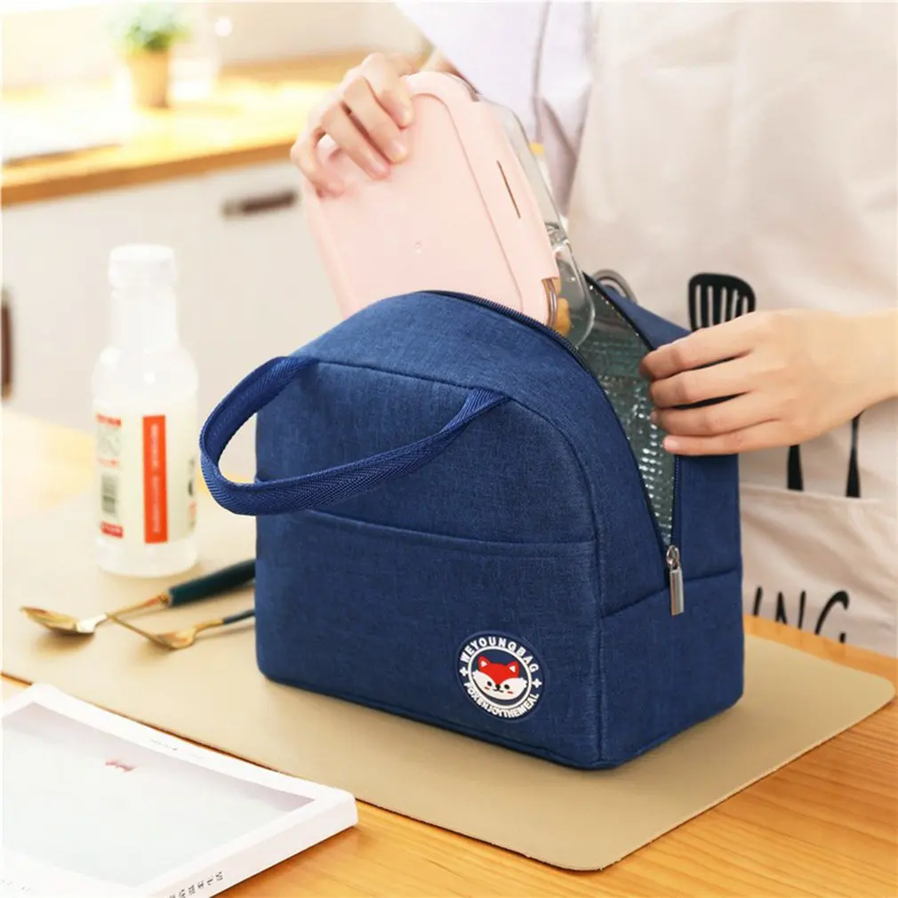 

Сумка для ланча с мультяшными животными, водонепроницаемая портативная Термосумка на молнии, удобная сумка для ланча, сумка для еды