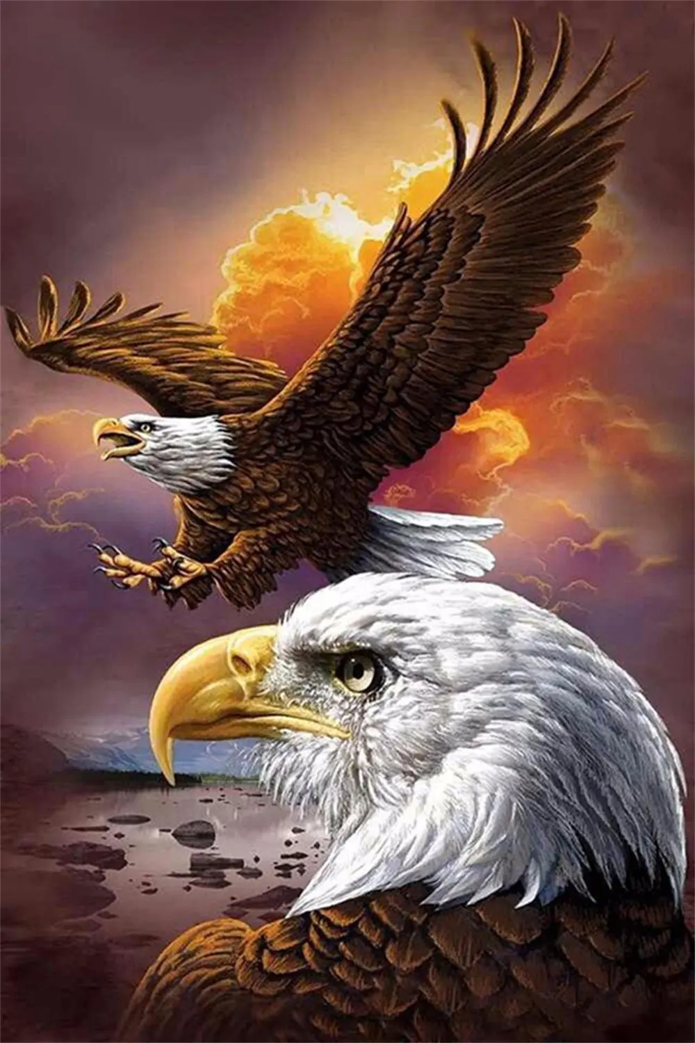 

5D DIY Diamond Embroidery Full Display Diamond Painting Eagle Christmas Gift Mosaic Birds Cross Stitch Kits Home Wall Decor New