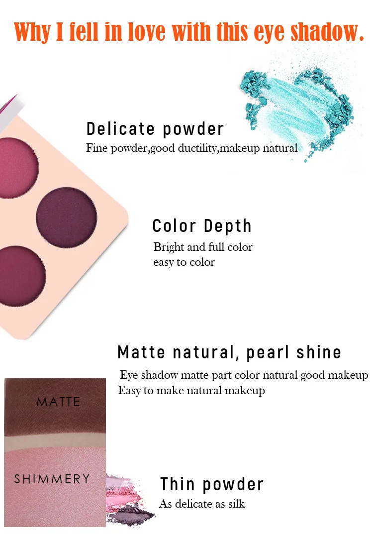 

4 Color Matte Eye Shadow Palette Nude Powder Smooth Shimmer Pigments Cosmetics Glitter Eyeshadow Palette Eye Makeup TSLM1