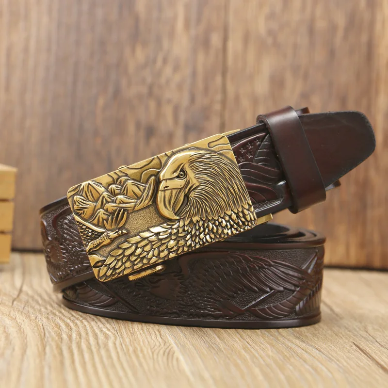Новое поступление модные мужские ремни из натуральной кожи Eagle Hawk роскошные