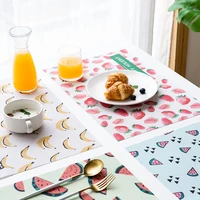 cartoon fruit pvc placemat cute printed dining table mat rectangle heat insulation waterproof pads ins home decoration 1pc