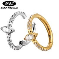 g23 titanium earrings 16g piercing high quality zircon nose septum hinged daith ring conch tragus helix piercing body jewelry