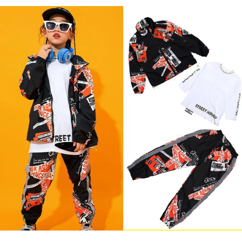 Детская одежда для хип хопа куртка с принтом Топ Пальто повседневные штаны