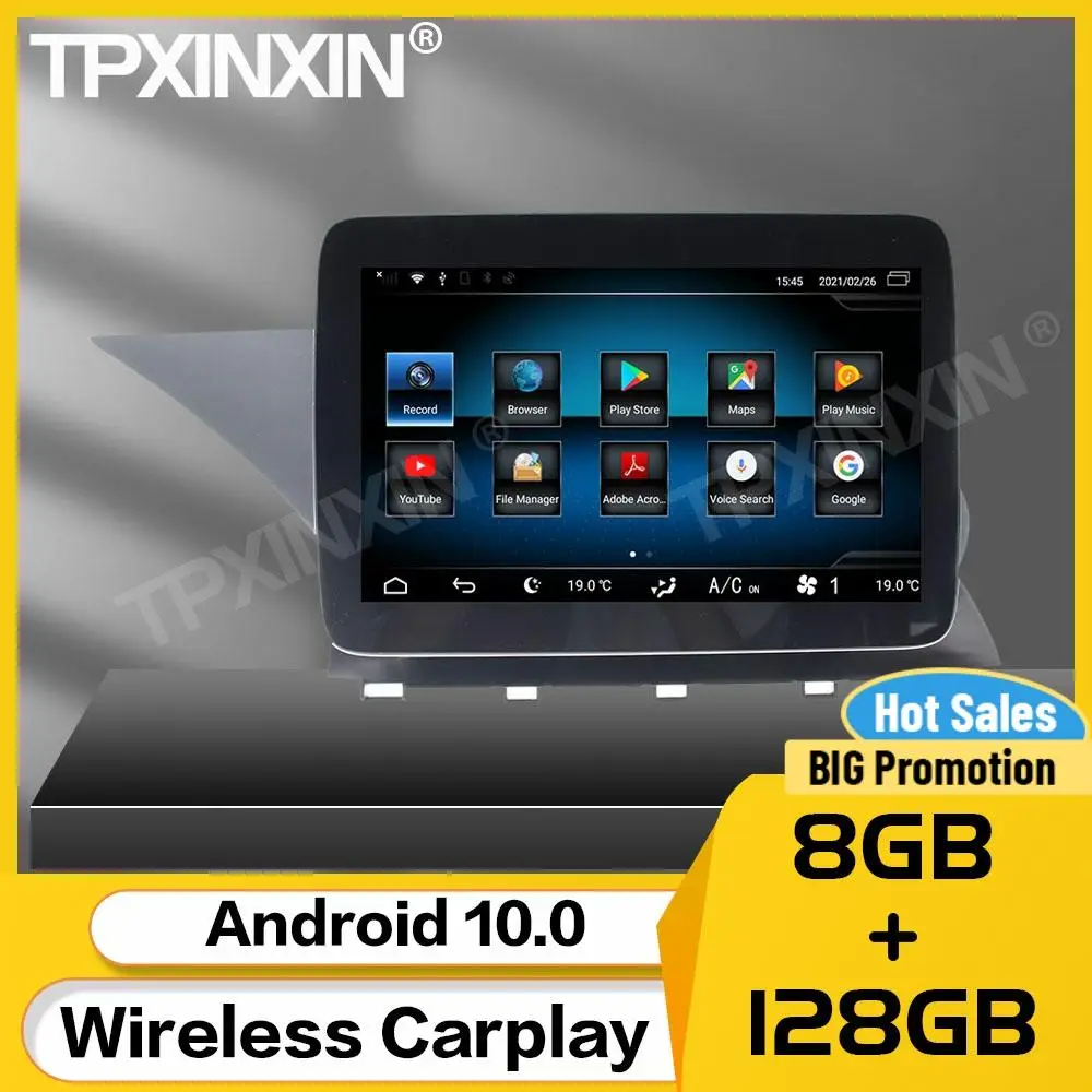 

8+128G Car Multimedia Stereo Receiver Android 10 For Mecerdes Benz GLK 2013 2014 2015 GPS Navigation Video Audio Radio Head Unit