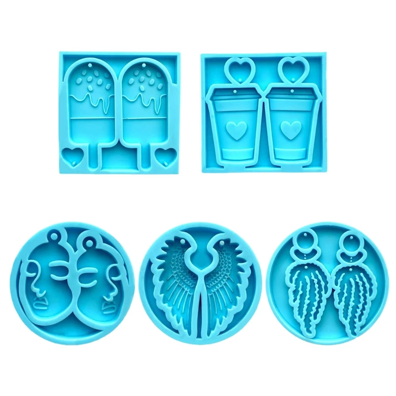 

Y1UE Earrings Epoxy Resin Mold Ear Studs Necklace Silicone Mould DIY Crafts Jewelry Pendants Casting Tool