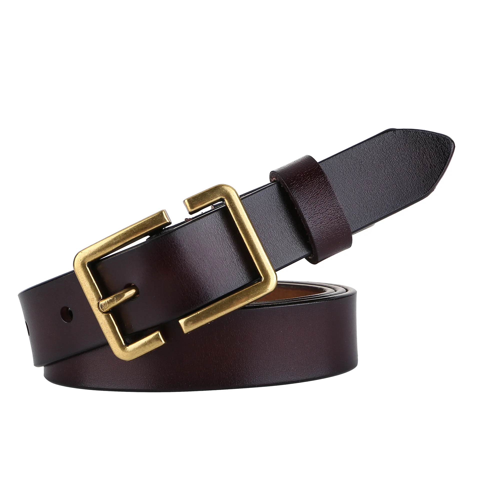 

Ремень из натуральной кожи Женский, роскошный элегантный винтажный пояс с золотой пряжкой для джинсов