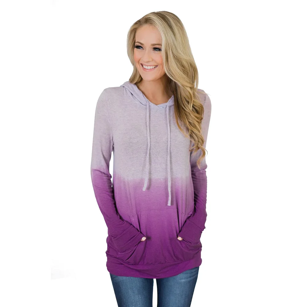 Новый Зимний пуловер с длинными рукавами для женщин в постепенном цвете шляпа