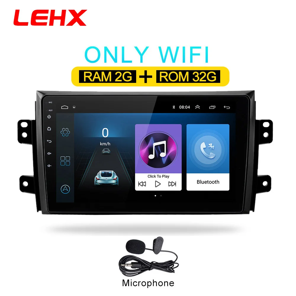 LE-SX4-32G-MIC LEHX 2.5D ips экран Автомобильный Радио плеер для Suzuki SX4 2006 2007 2008-2011 2012 2Din Android 8,1 Мультимедиа gps навигационный плеер - Цвет: LE-SX4-32G-MIC