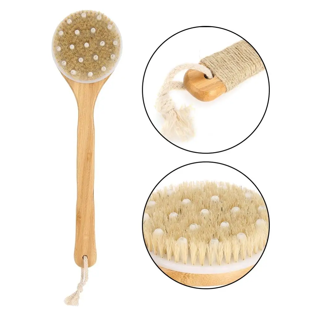 Длинная ручка щетка для спины и ванны мягкие бусины массаж кожи тела омертвевшая