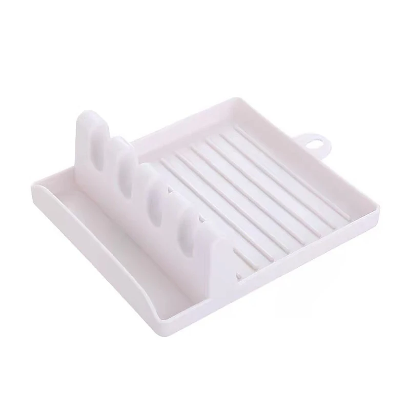 

Spoon Utensil Holder Stand Multifunction Kitchen Cooking Plastic Pot Cover Cutlery Spatula Holder Organizer Pan Cover Rack