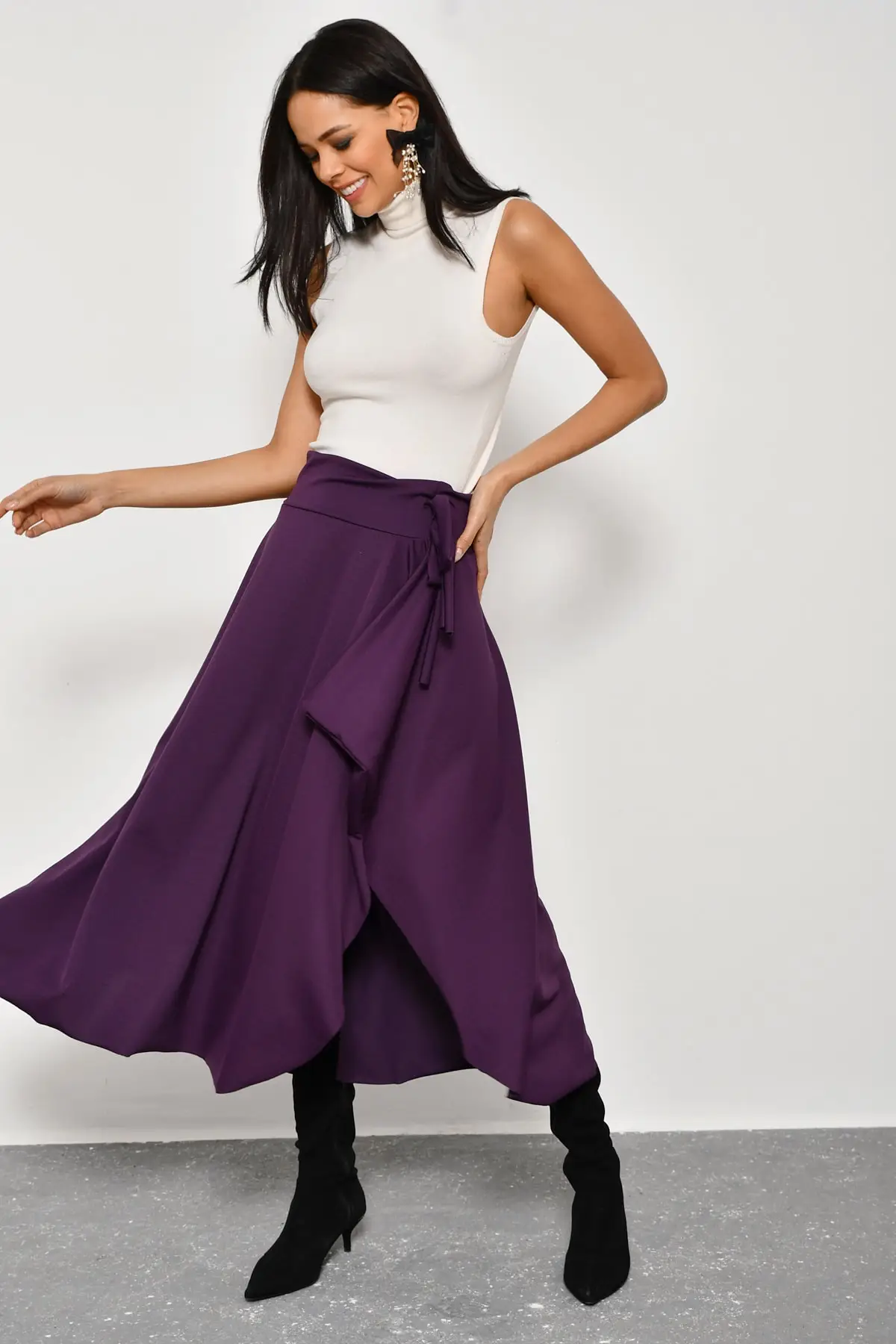 Крутая и сексуальная женская черная Асимметричная юбка LV52|Женские юбки| |