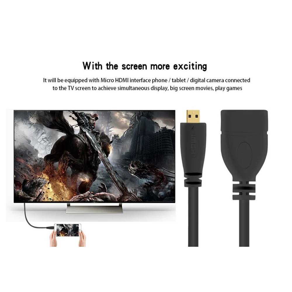 Кабель 3D 1080P Micro HDMI в адаптер Папа-мама кабель-конвертер для HD ТВ-проектора плоская
